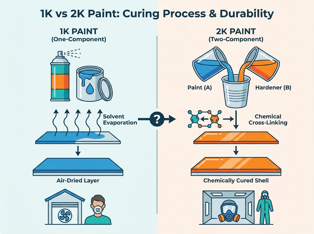 1k color paint application and finishing