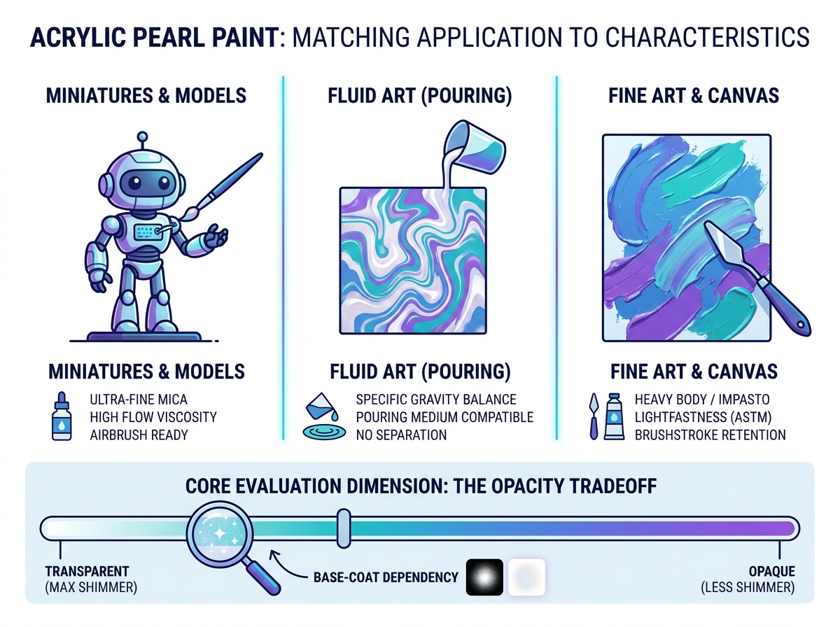 Acrylic pearl paint formulation and application