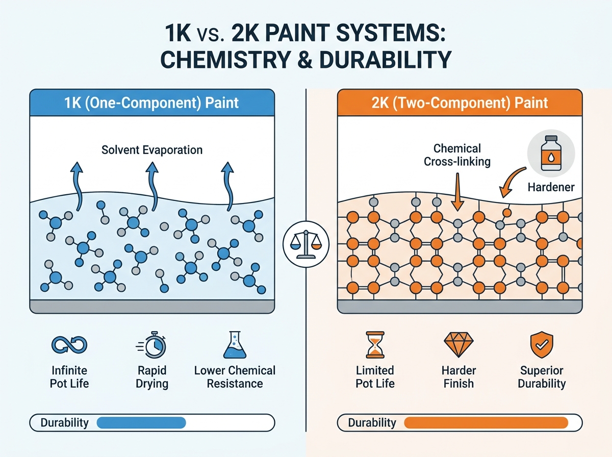 1K paint application techniques and specifications