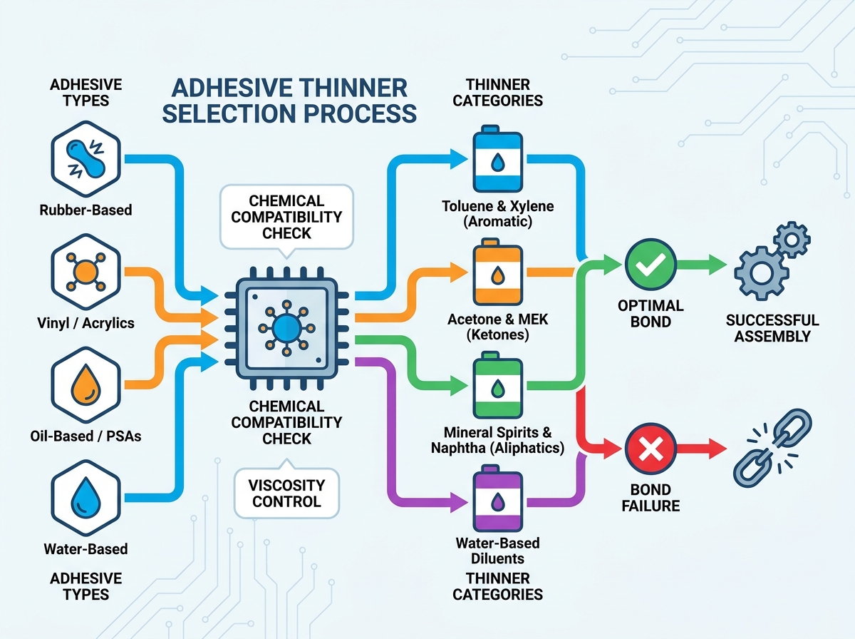 Adhesive thinner application